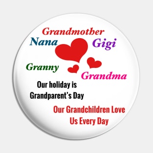 Grandmother-Gigi-Nana-Grandma-Granny: Grandparent’s Day Gifts Pin