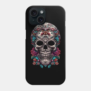 flowery skull Phone Case