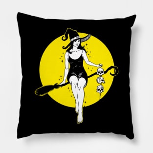 Broom Rider Witch Pillow