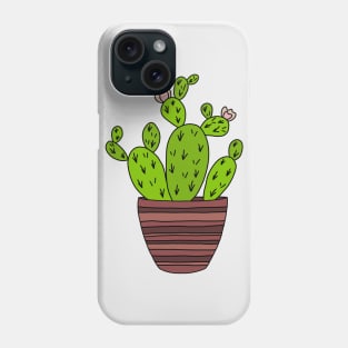 Cute Cactus Design #87: Earth-Toned Cactus Pot Phone Case