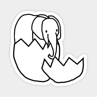 Elephant Hatching from Easter Egg Outline Magnet