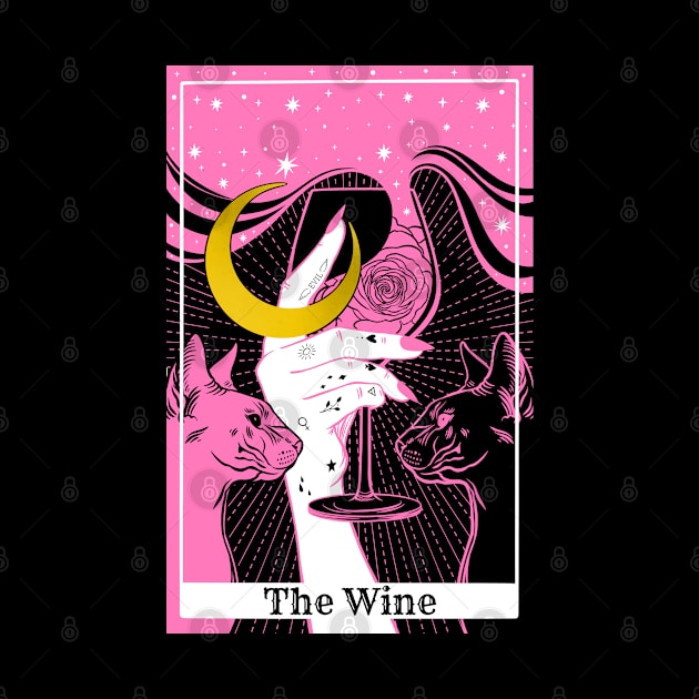 Pink Tarot card The Wine by OccultOmaStore