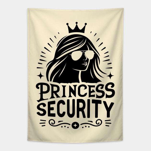 Princess Security Guarding Mom Gift Family Trip - Black Tapestry by Cuteness Klub