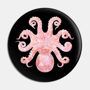 Pink holographic octopus Pin