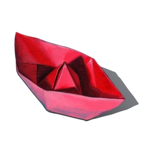 Little Red Paper boat Origami T-Shirt