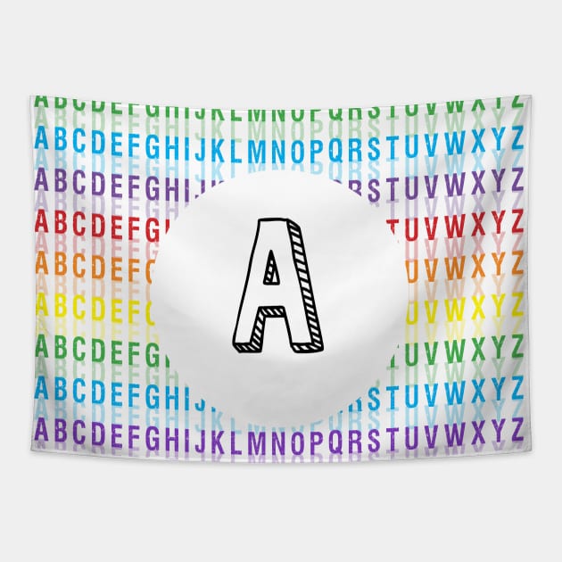 Letter A - Alphabet - Rainbow Tapestry by Girona