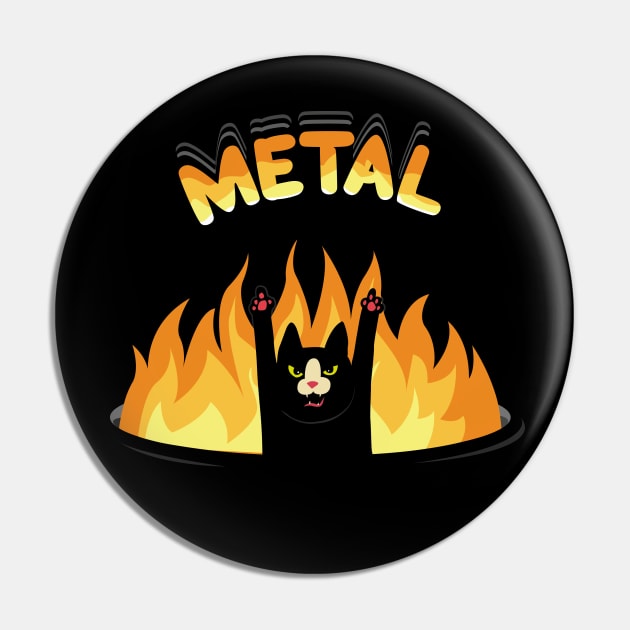 Heavy Metal Cat Pin by BOEC Gear