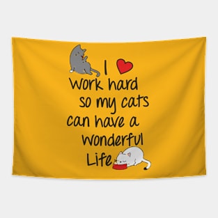 Two lazy cats design Tapestry