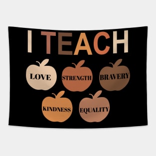 I Teach Black History Month Melanin Afro African Teacher Tapestry