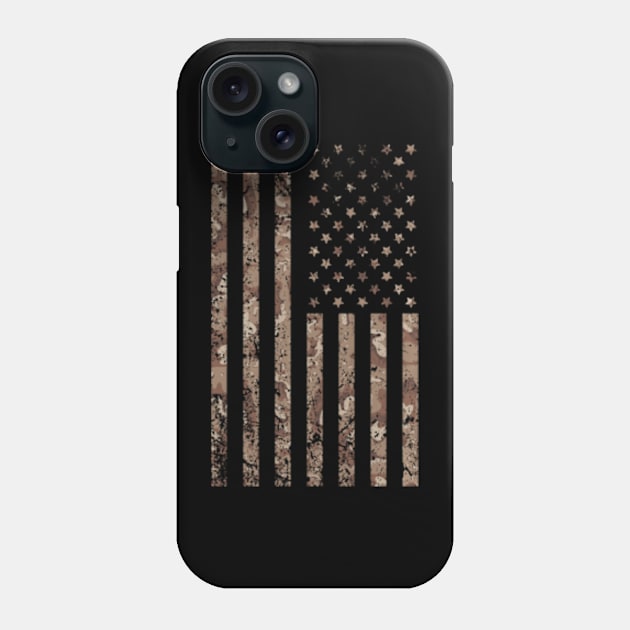 Desert Camo American Flag Military, Tactical Camouflage USA Phone Case by Daysy1