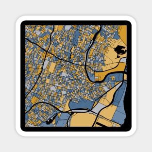 Newark Map Pattern in Blue & Gold Magnet