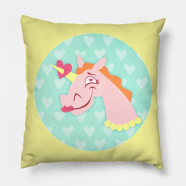 Unicorn Love At First Sight Pillow by Thatssounicorny