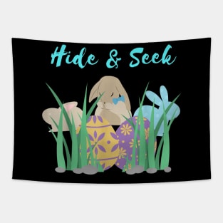 Funny Easter or Bunny Hide  Seek Great gift for all ages TShirt Tapestry
