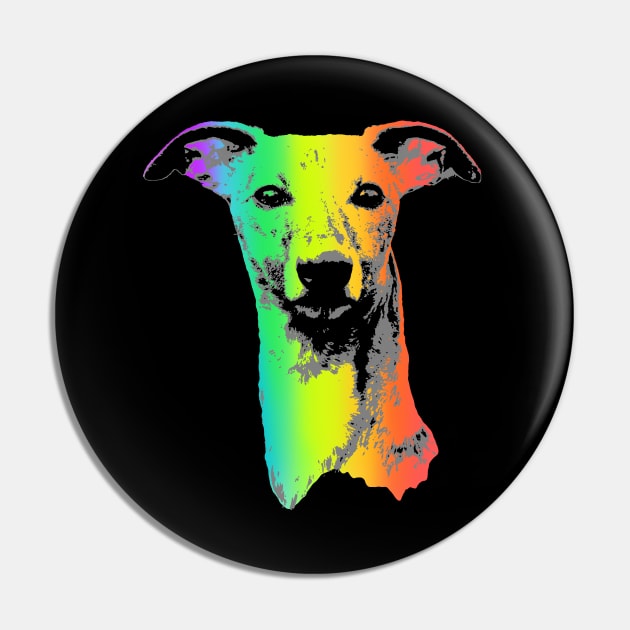 Rainbow Whippet Pin by childofthecorn