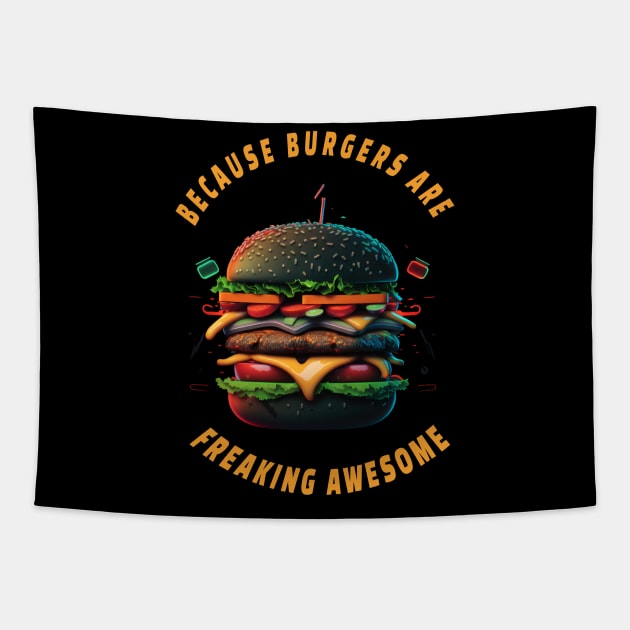 Burger Quotes For Burger Lovers And Junk Food Sayings Tapestry by RetroZin