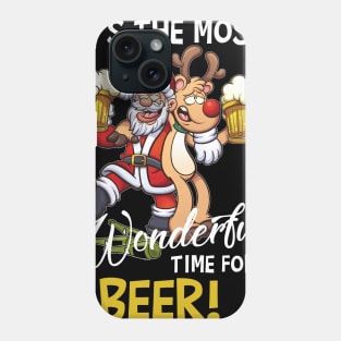 It's The Most Wonderful Time For A Beer Santa Xmas Phone Case