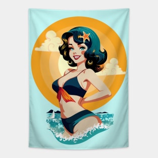 Girl Pin Up Summer Beauty Retro Pop Art Model Tapestry