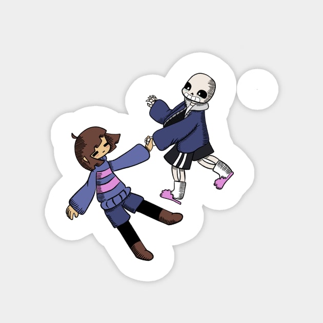 Sans and Frisk Magnet by KunkyTheRoid