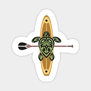 Black & Green Tribal Turtle Stand-Up Wave Rider Magnet