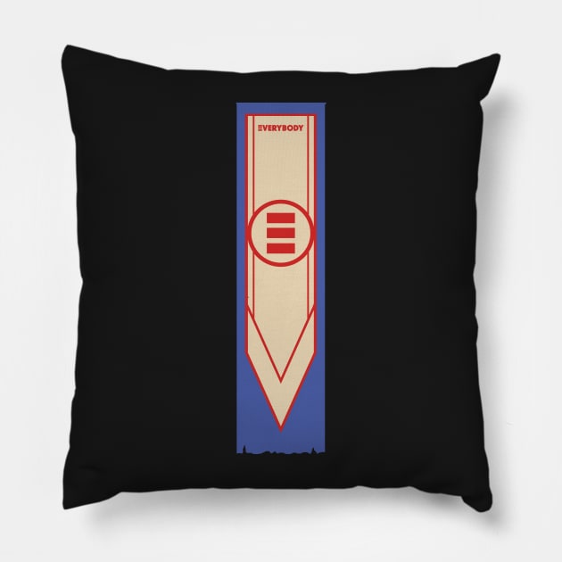 Everybody Logic Banner Sticker Pillow by crossroadsts