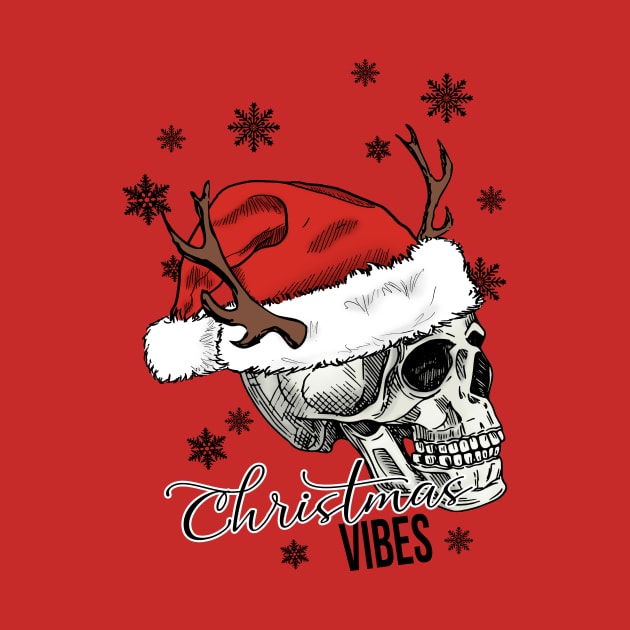 Christmas Vibes Skull by Nessanya