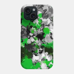 Green and Grey Paint Splatter Phone Case