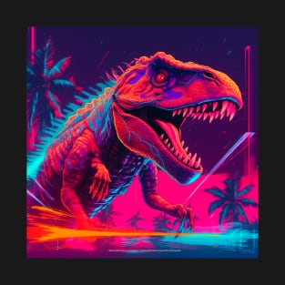 Vaporwave Retrowave Dinosaur Dino T-Shirt