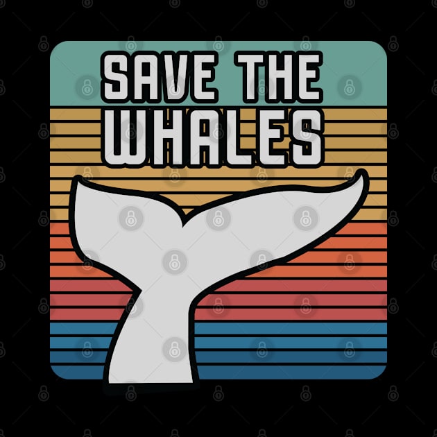 Save the whales vintage by Mako Design 