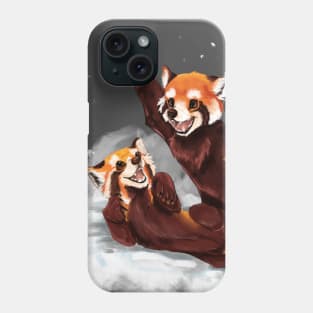 Red Pandas Playing in the Snow Phone Case