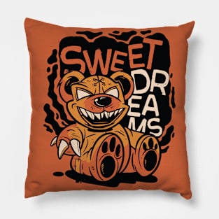 Creepy Teddy Bear // Sweet Dreams // Nightmare Bear Pillow