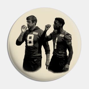 Aaron Rodgers and Sauce Gardner Handshake Pin