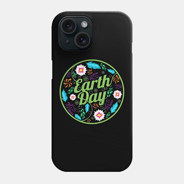 Logo With Flowers, Feathers And Ornaments For Earth Day Phone Case by SinBle