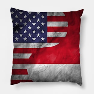 USA Indonesia Dual Yin Yang Flag Pillow