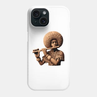 Afrocentric Man Wooden Carving Phone Case