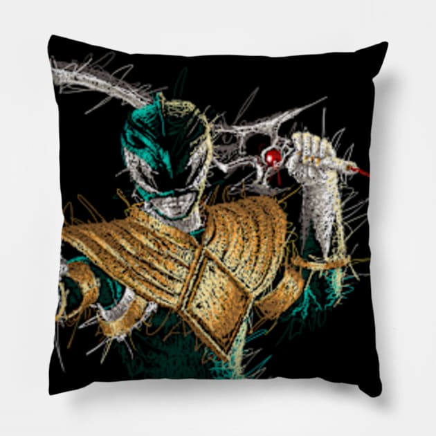 GREEN Dragon Pillow by VisualNoise