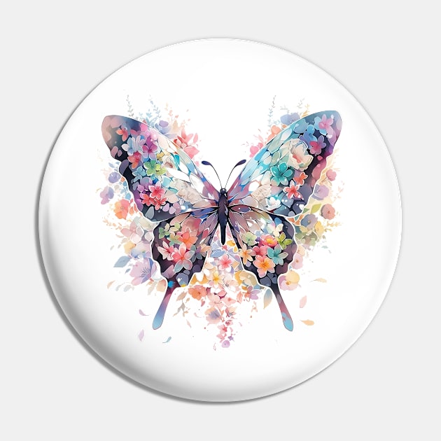 Floral Symphony: Vibrant Watercolor Butterfly in Detailed and Symbolic Illustration Pin by Iron Creek