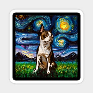 Brown Boston Terrier Night Magnet