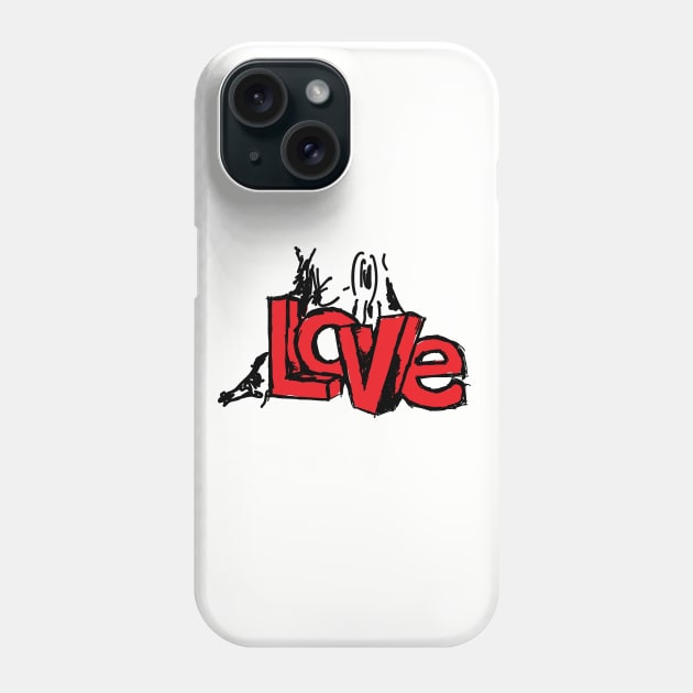 3D Love Text Behind a Big Tree Handwritten Phone Case by JamesBennettBeta