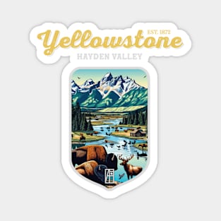 USA - NATIONAL PARK - YELLOWSTONE Hayden Valley - 7 Magnet