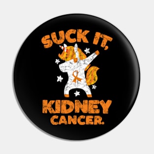 Suck It Kidney Cancer Unicorn Pin