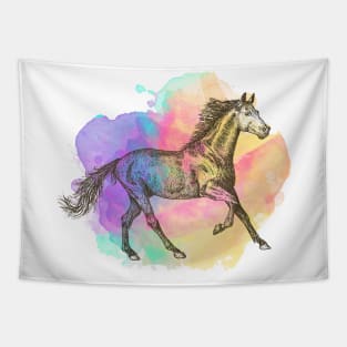 Colorful Horse Gift Horse Lovers Racing Riding Tapestry