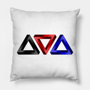 Polyamory Pride Flag Colored Twisted Triangles Optical Illusions Pillow