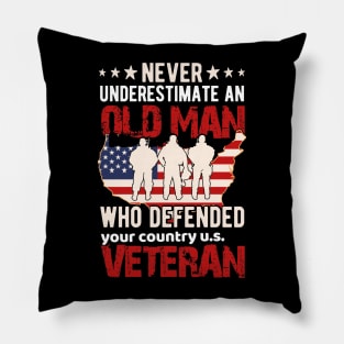 Old Man Veteran American Veteran Military Pillow