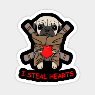 Valentines Day gift baby Pug dog I Steal Hearts Pug Lover T-Shirt Magnet