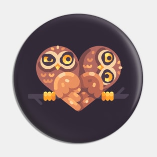 Cute Heart Shaped Owls Pin