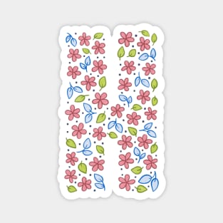 Floral Monogram Letter H - pink and blue Magnet