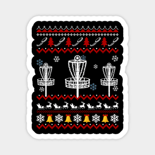 Funny Disc Golf Ugly Christmas Sweater Magnet