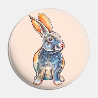 The watercolor Rabbit Pin