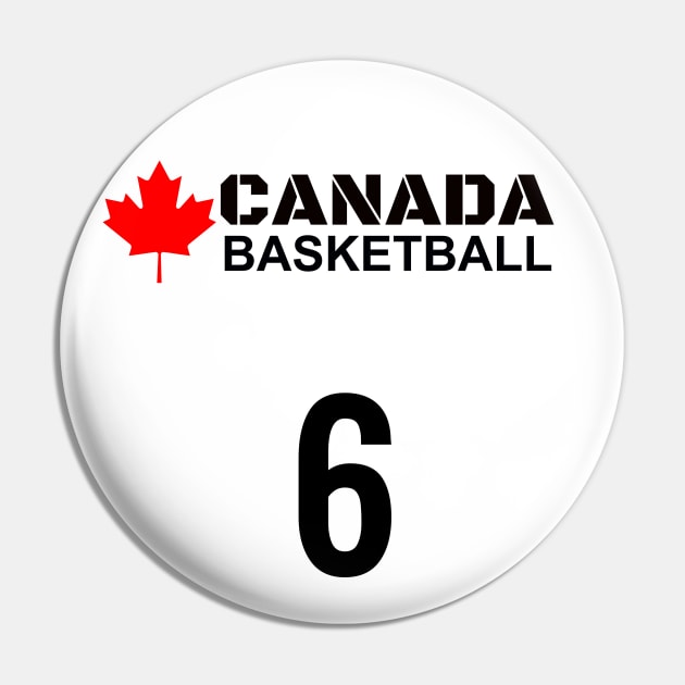 Canada Basketball Number 6 Design Gift Idea Pin by werdanepo