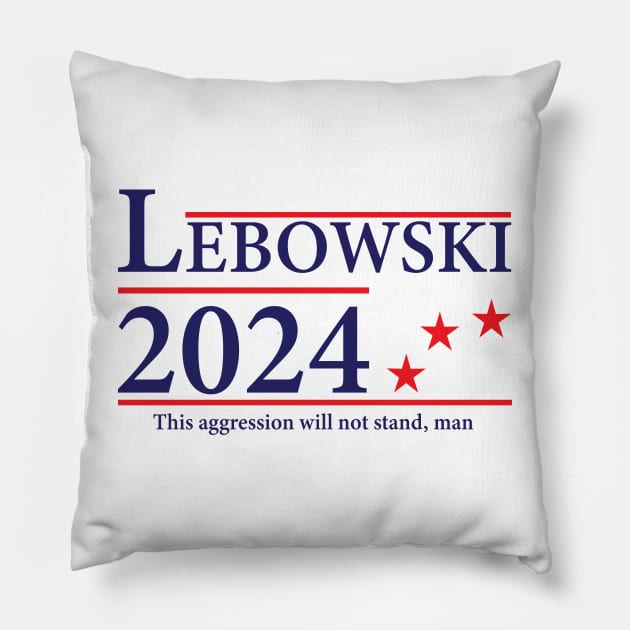 Lebowski '24 Funny 2024 Election Pillow by vintage-corner